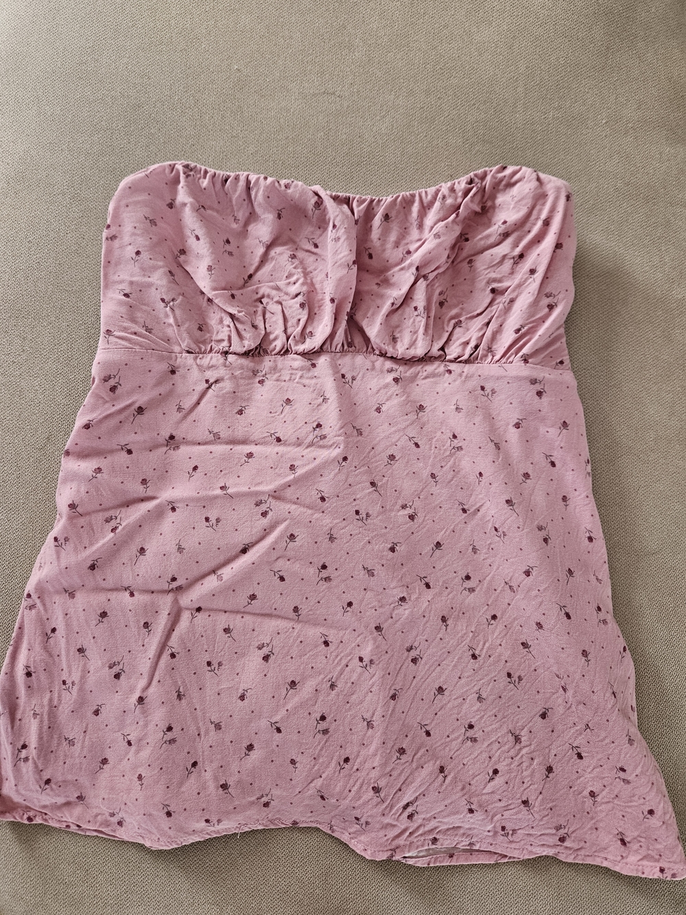 Hollister Strapless Pink Floral Top